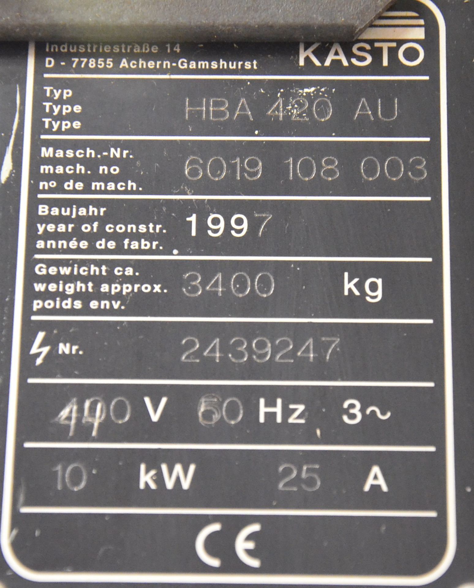 1997 KASTO HBA 420AU Horizontal Band Saws | International Used Machinery / Syracuse Machine Tools Inc.